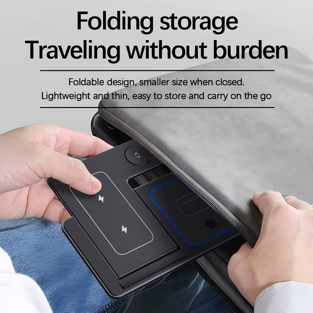 Wholesale Portable 3 in 1 Multifunction Fast Wireless Charging Stand 15W Phone 3 in 1 Foldable Wireless Charger