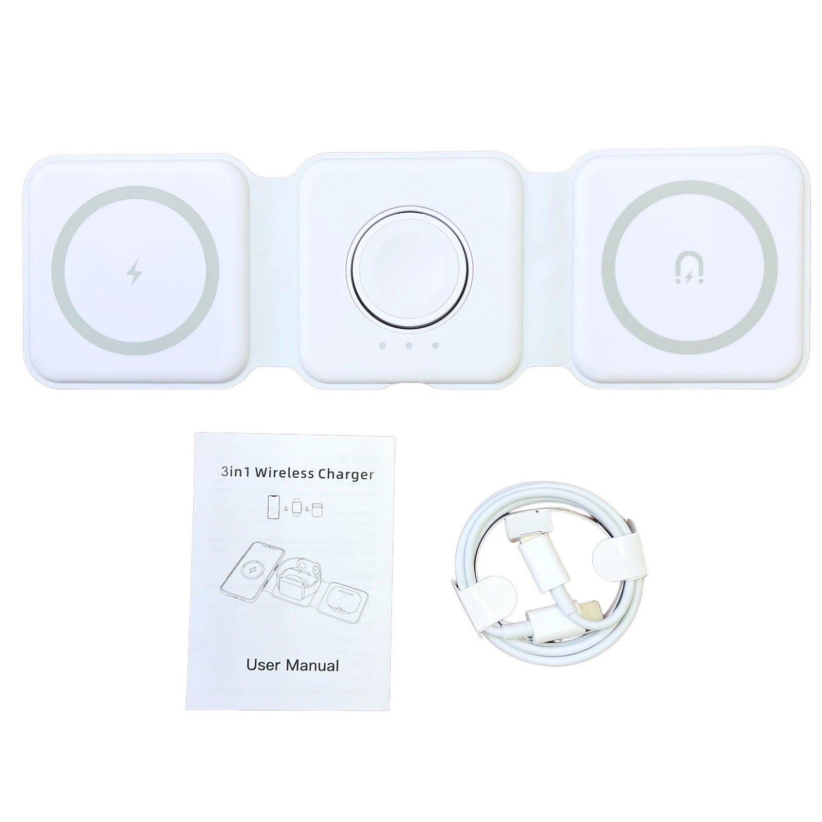 3-In-1 Fast Wireless Magnetic Foldable Charging Station for Apple