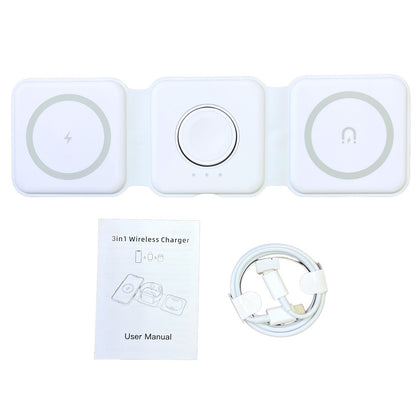 3-In-1 Fast Wireless Magnetic Foldable Charging Station for Apple